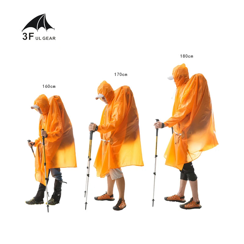 3F Ul Gear Single Person Ultralight Hiking Cycling Raincoat