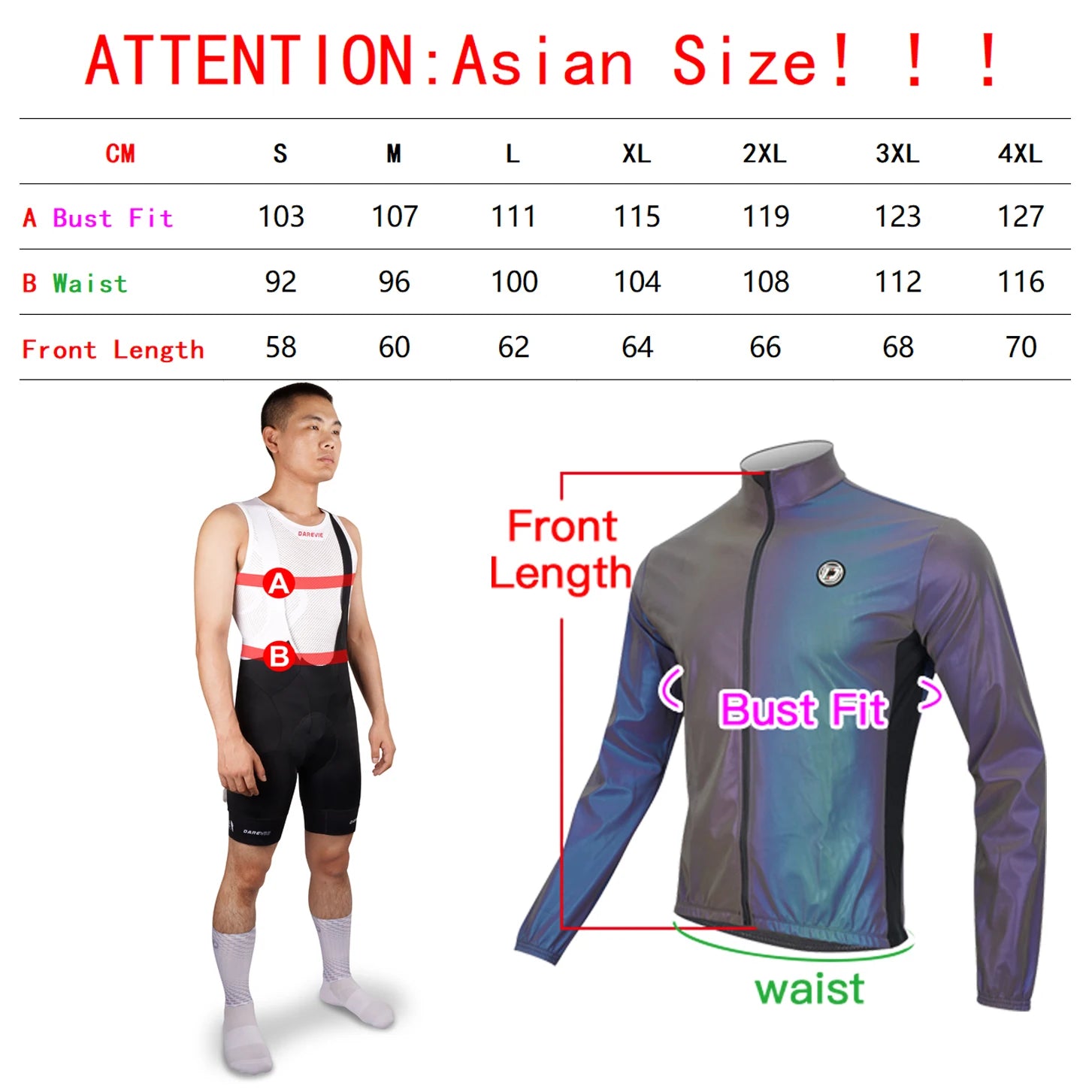 Rainbow Reflective Waterproof Windbreaker Cycling Jacket