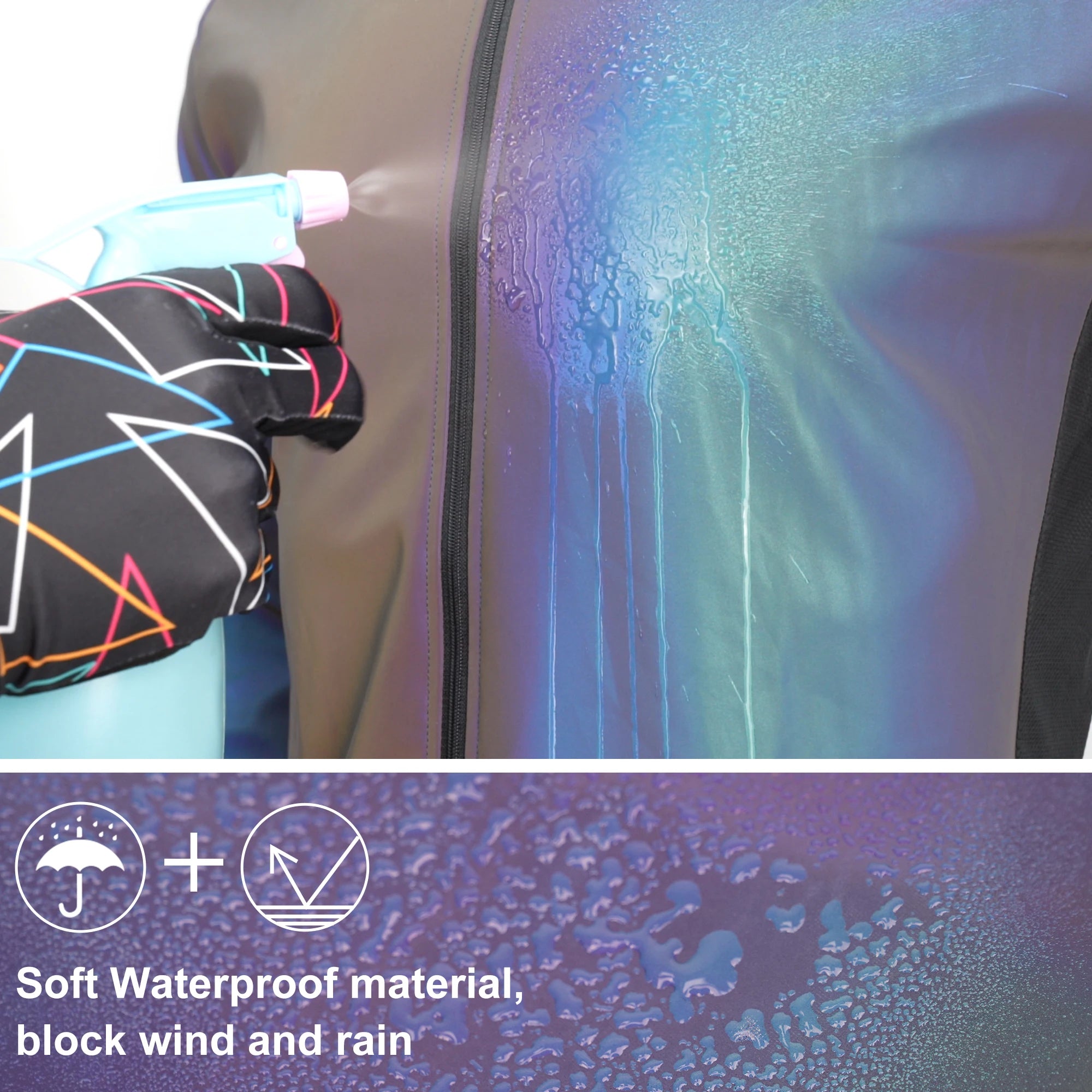 Rainbow Reflective Waterproof Windbreaker Cycling Jacket