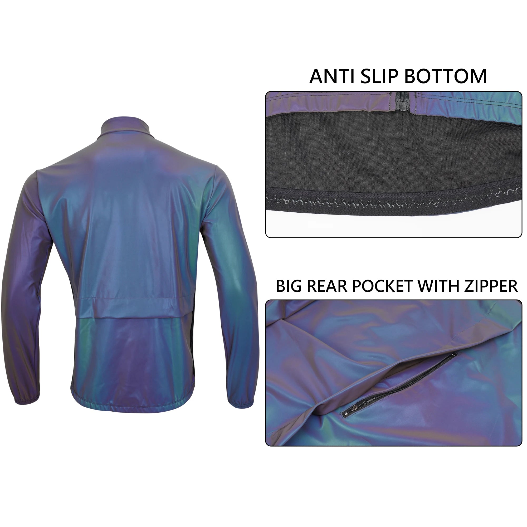 Rainbow Reflective Waterproof Windbreaker Cycling Jacket