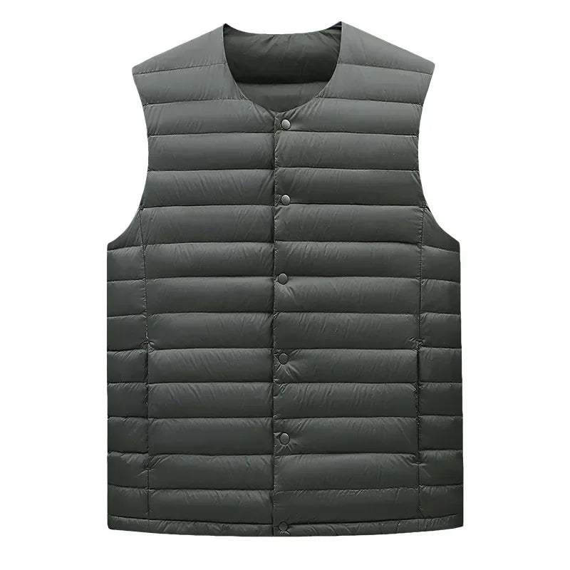 Men's Sleeveless Down Liner Vest White Duck Down