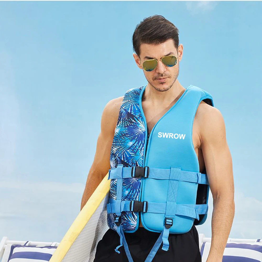 SWROW Life Jacket Water Sport Buoyancy Jacket Life Vest Swimming Boating Driving Vest Life Vest Buoyancy Suit For Adult Children