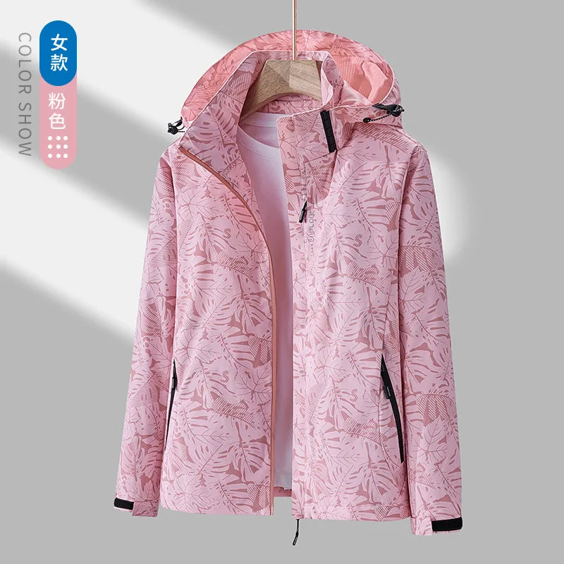 Womens Sportswear Outdoor Jacket Detachable Hood Windproof Waterproof