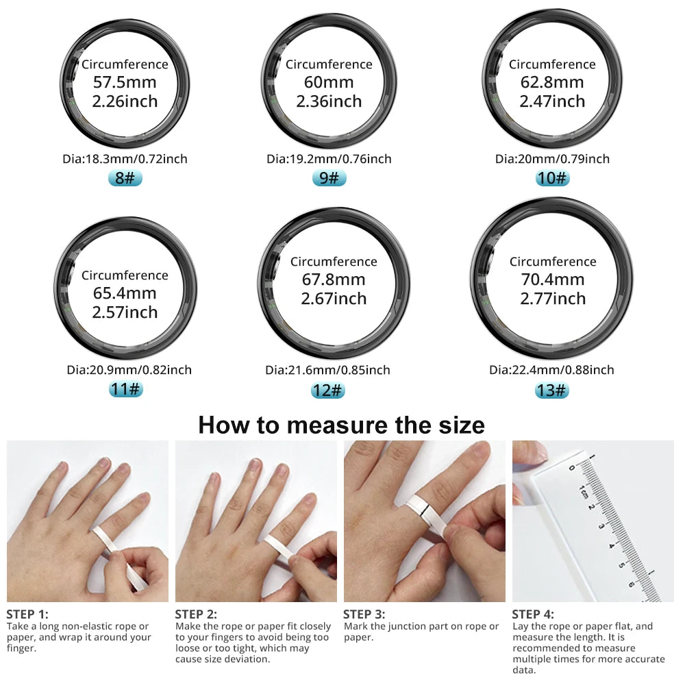 2024 COLMI R09 Smart Ring Men Women with Charging Case