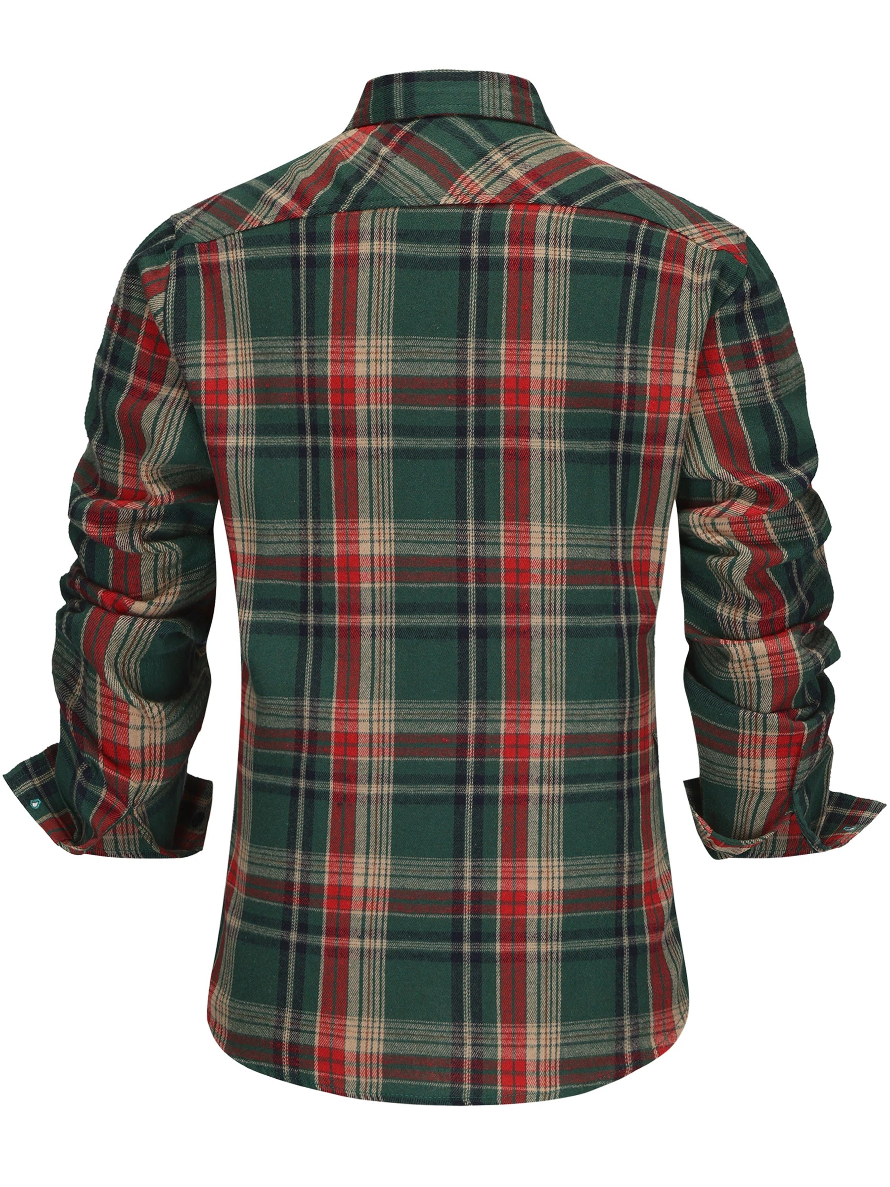 Pure Cotton Men's Plaid Shirt Long Sleeve