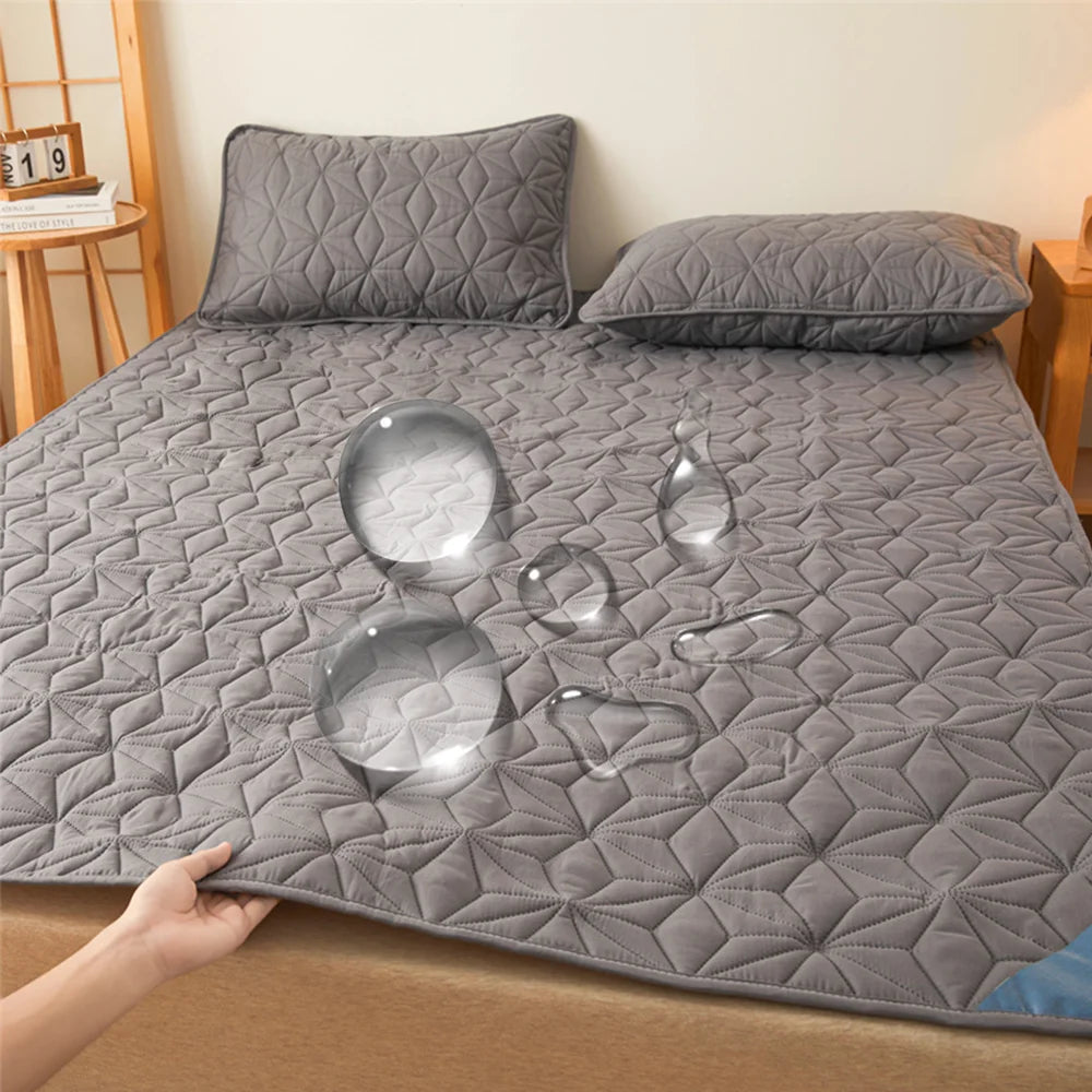 Waterproof Double Mattress Topper With Elastic Band Quilted Protector Pad