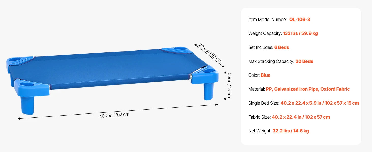SucceBuy Stackable Kiddie Cot Pack of 4/6
