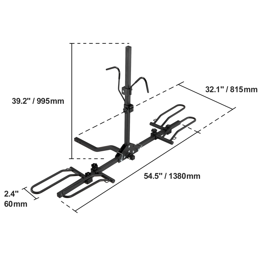 SucceBuy Hitch Mount Bike Rack 2-Bike Platform Style 80 LBS Max