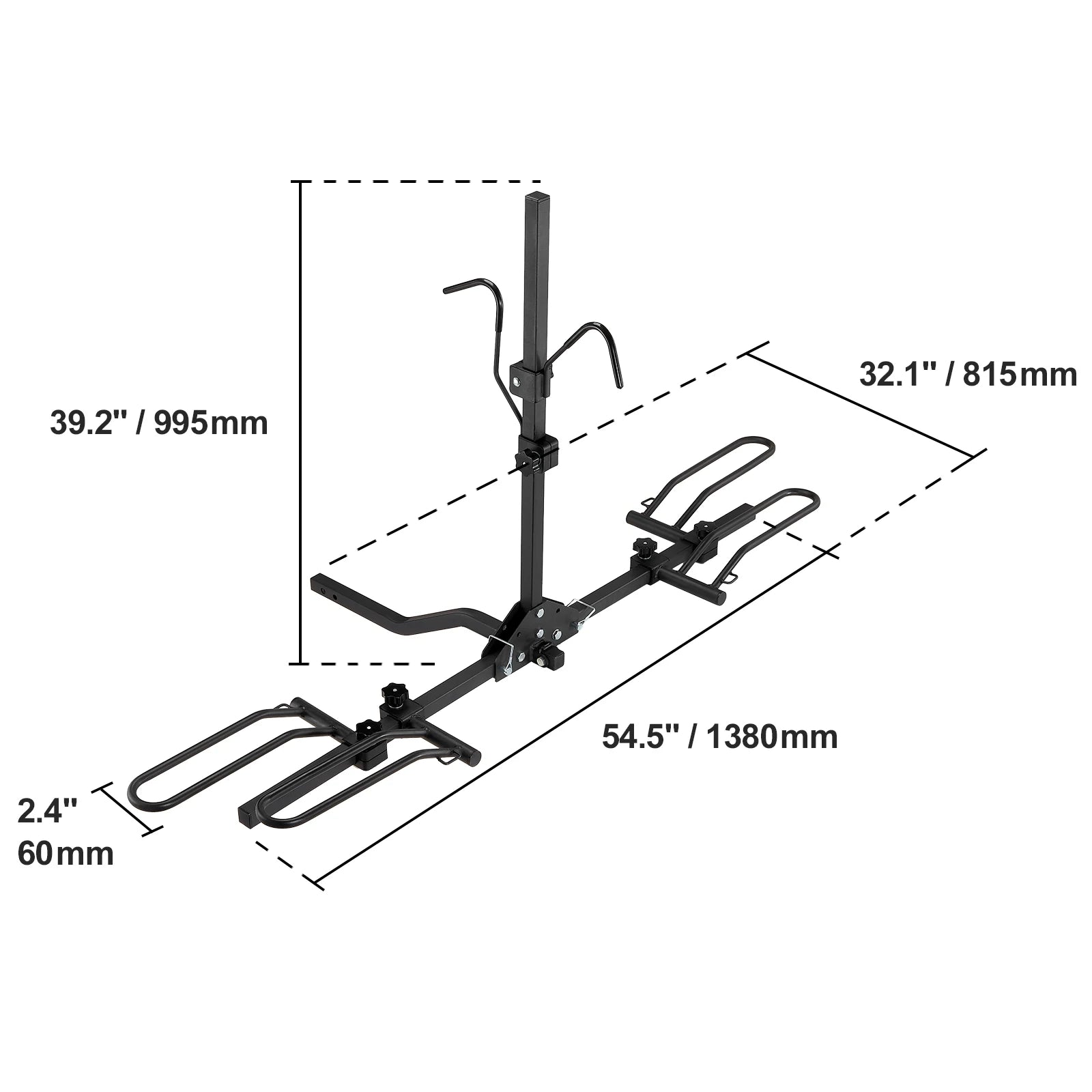 SucceBuy Hitch Mount Bike Rack 2-Bike Platform Style 80 LBS Max