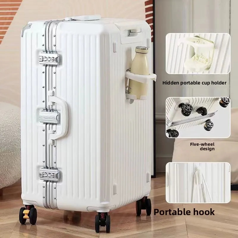 Aluminum Frame Five-Wheel Unisex Luggage