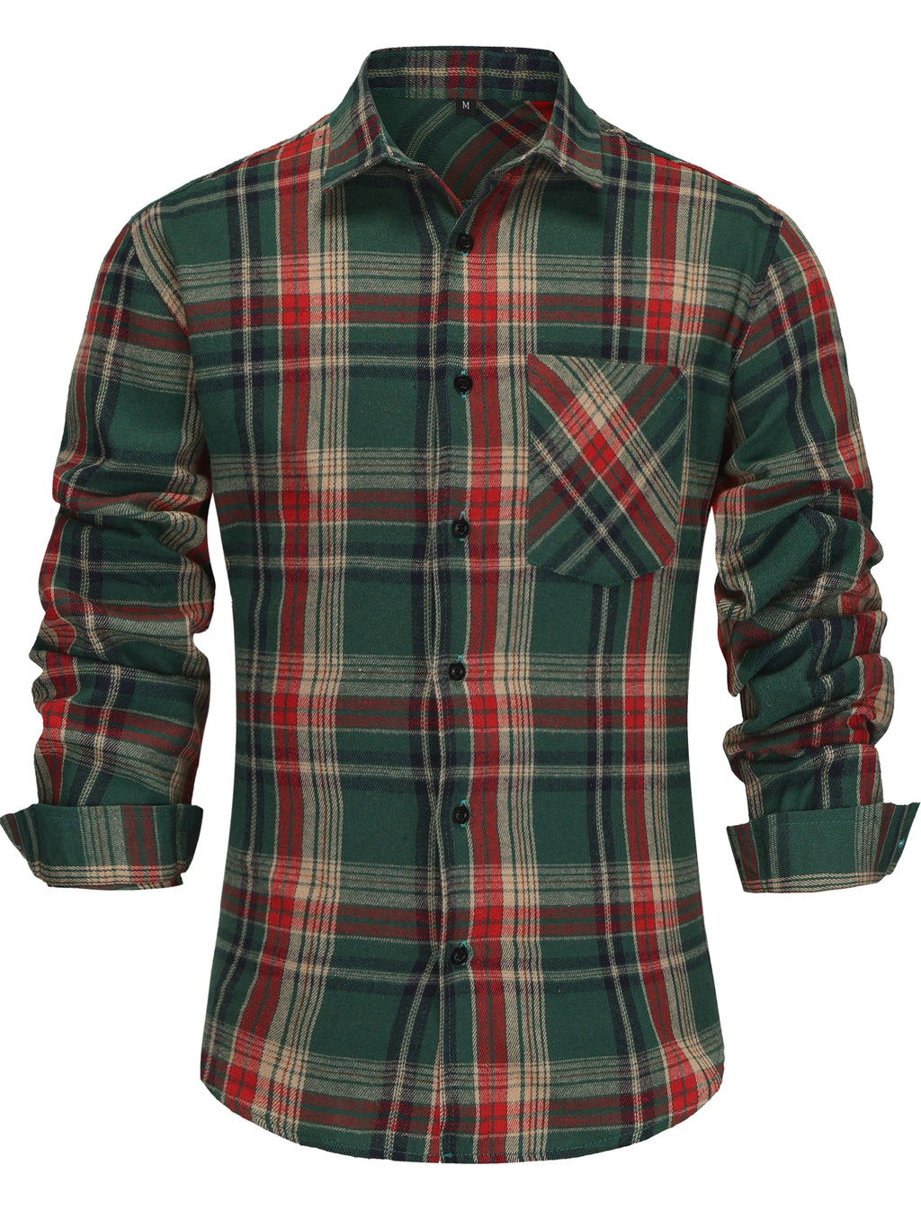 Pure Cotton Men's Plaid Shirt Long Sleeve