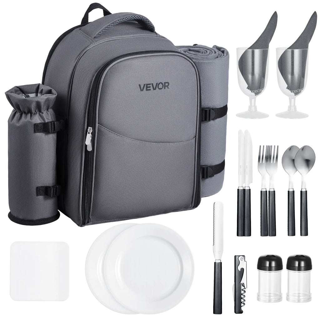 VEVOR Picnic Backpack Bag Lightweight Blanket, Plates, Cutlery