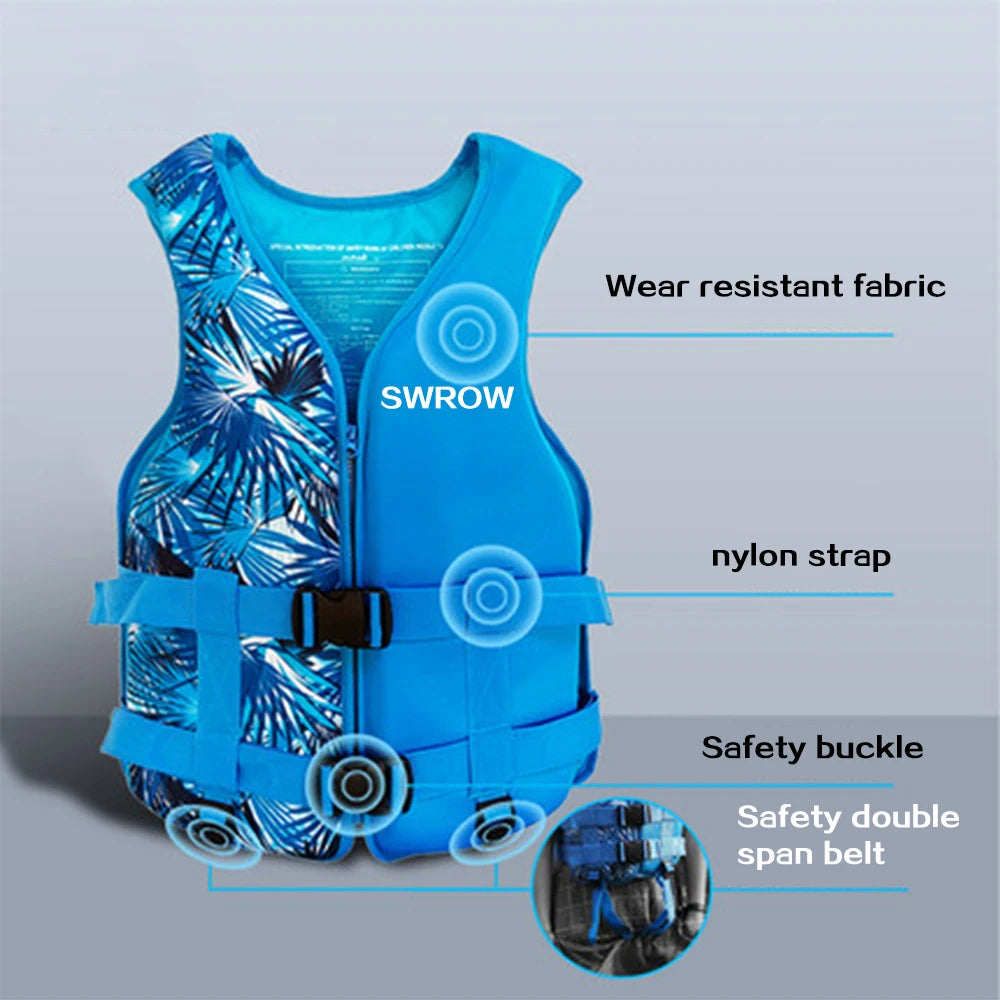 SWROW Life Jacket Water Sport Buoyancy Jacket Life Vest Swimming Boating Driving Vest Life Vest Buoyancy Suit For Adult Children