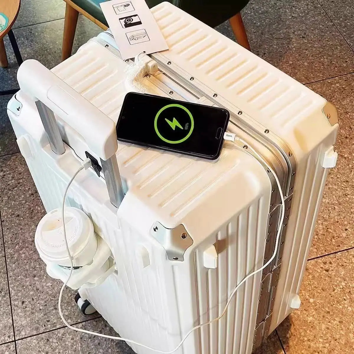 Aluminum Frame Five-Wheel Unisex Luggage