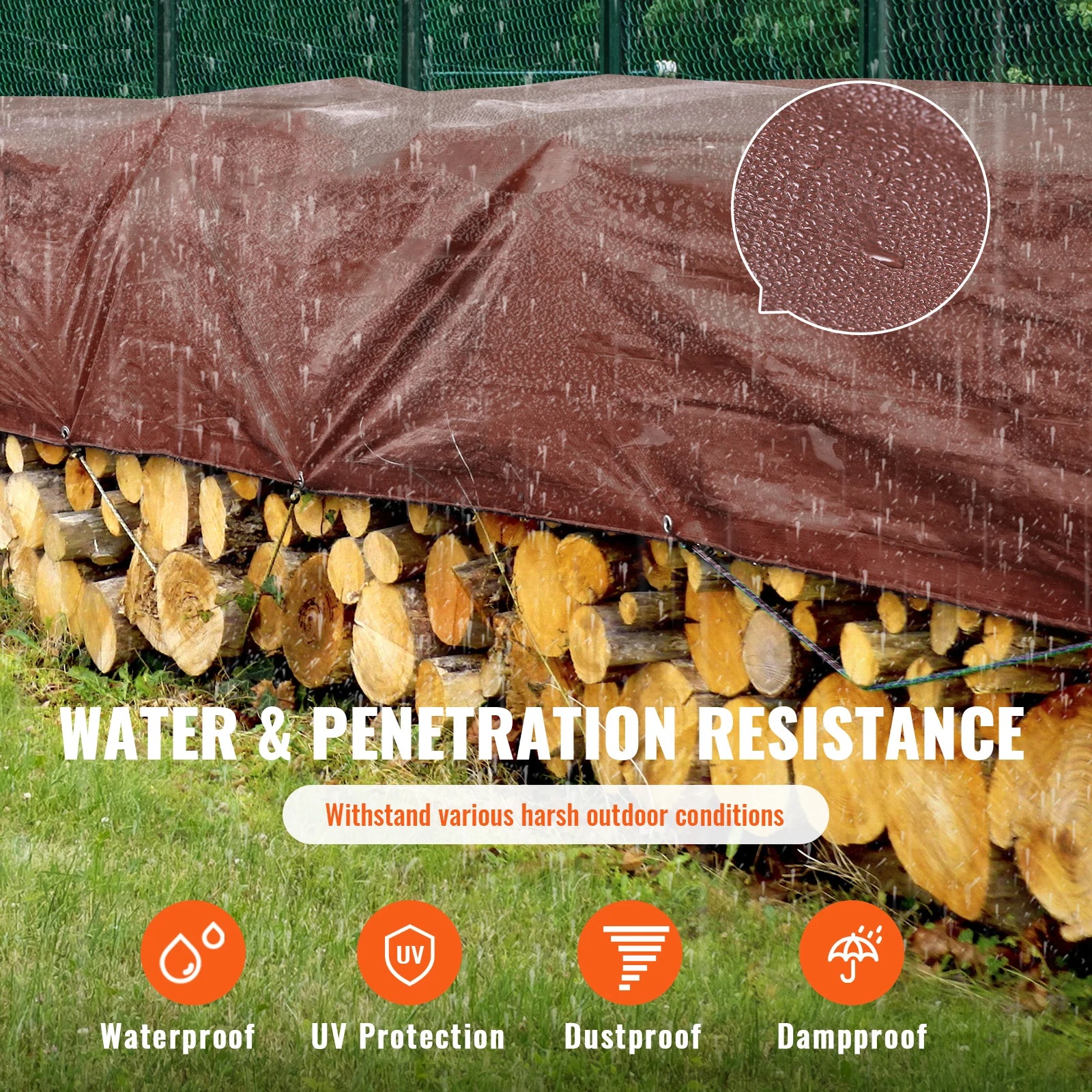 SucceBuy Heavy Duty Tarp 16 Mil Thick  Waterproof