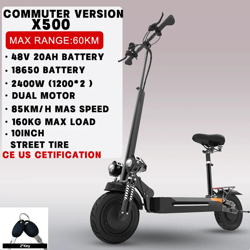 Single Dual Motor Electric Scooter for Adults 85km/h  Foldable E-Scooter