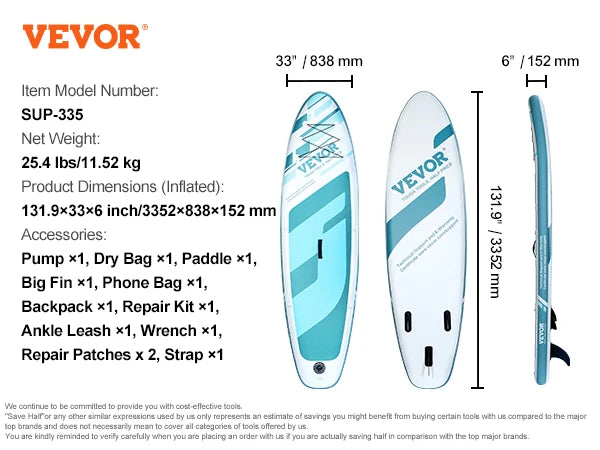 VEVOR Inflatable Stand Up Paddle Board