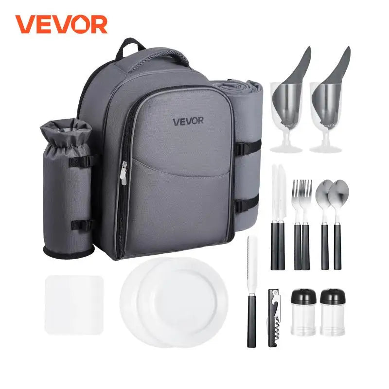 VEVOR Picnic Backpack Bag Lightweight Blanket, Plates, Cutlery