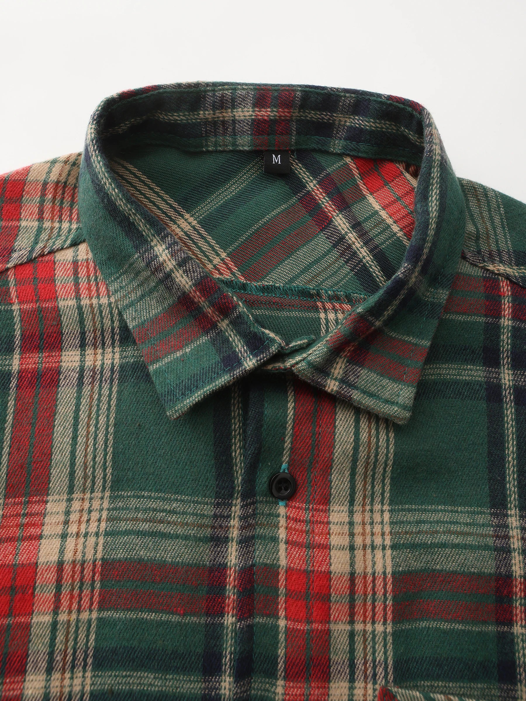 Pure Cotton Men's Plaid Shirt Long Sleeve
