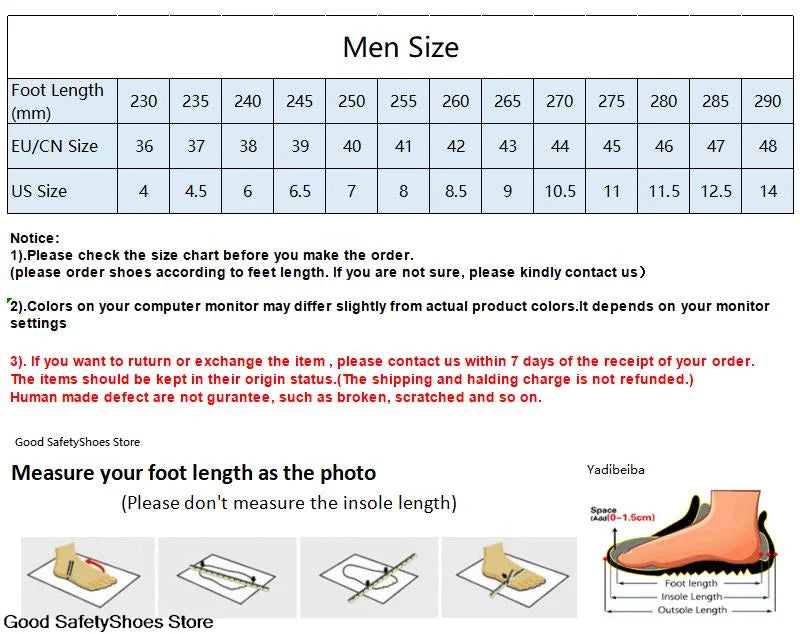 Steel Toe Work Shoes Security Protective Shoes