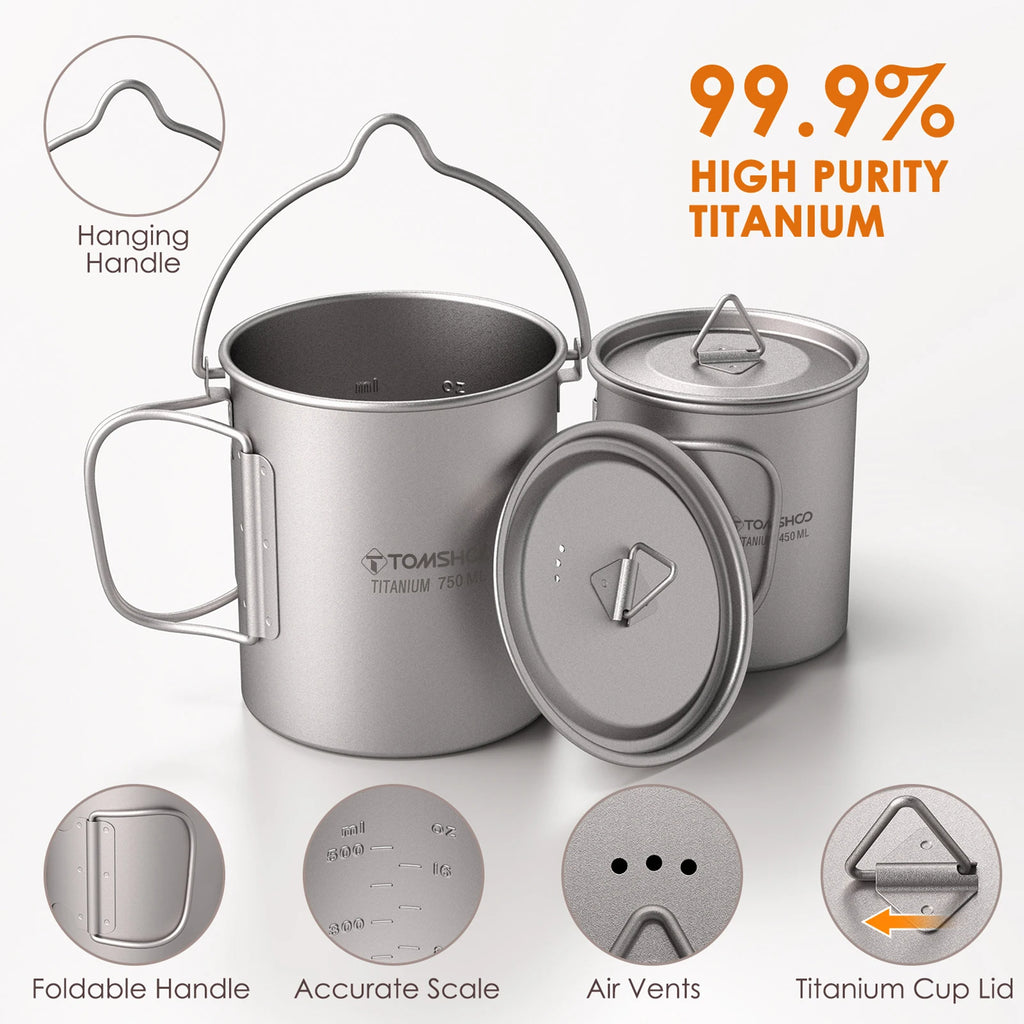 3 PCS Titanium Cookware Set Ultralight