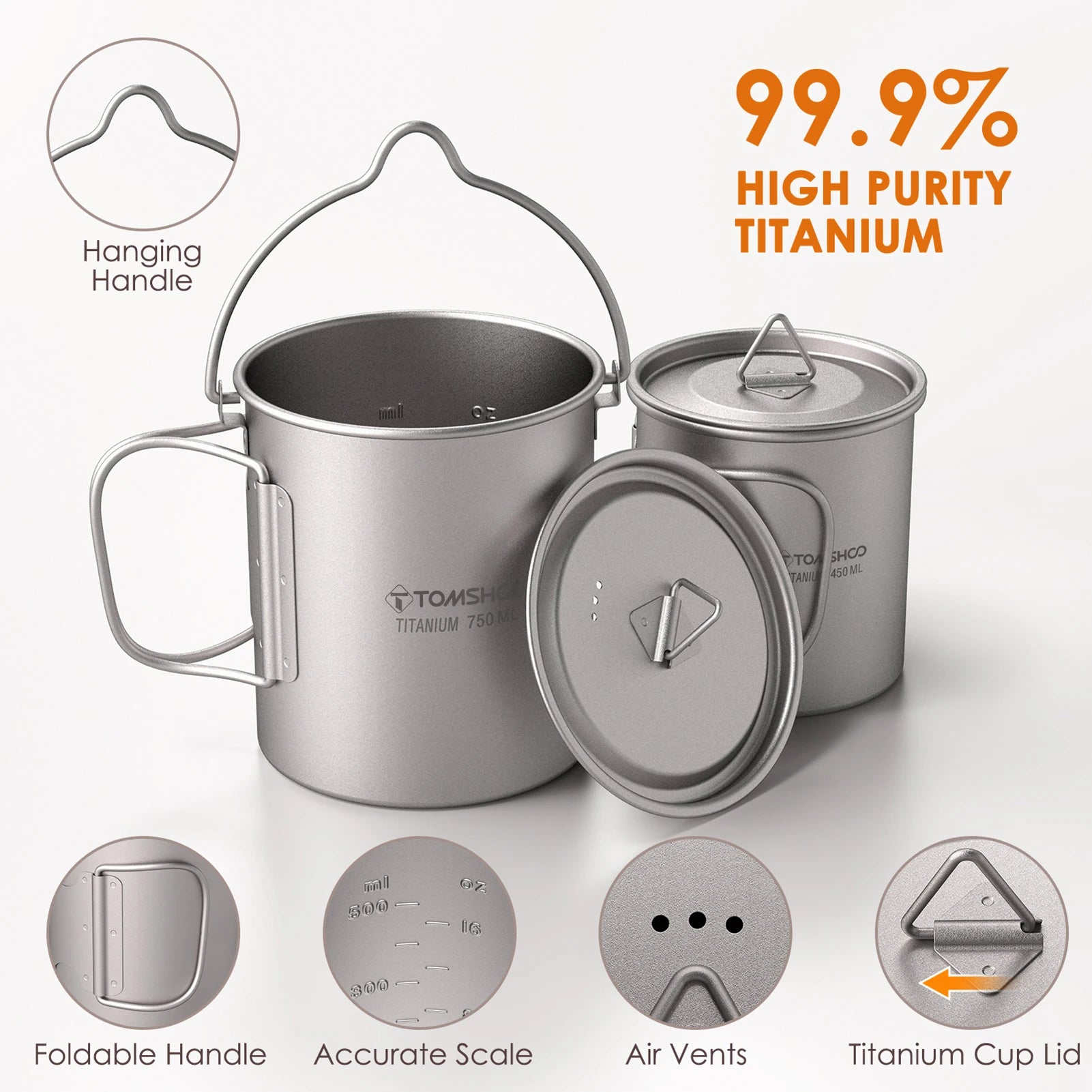 3 PCS Titanium Cookware Set Ultralight