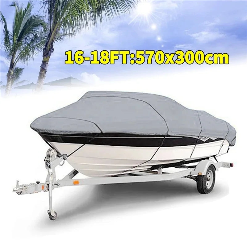 190T Oxford Fabric 11- 22FT Trailerable Yacht Barco Boat Cover Waterproof Anti-UV Marine Trailerable V-shape Canvas Boat Cover