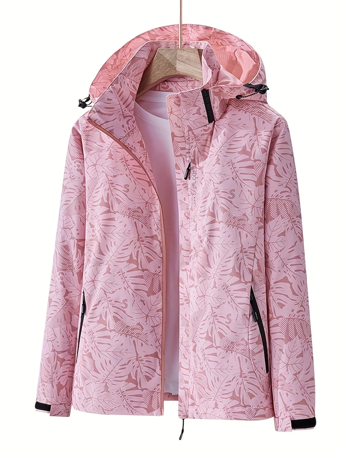 Womens Sportswear Outdoor Jacket Detachable Hood Windproof Waterproof