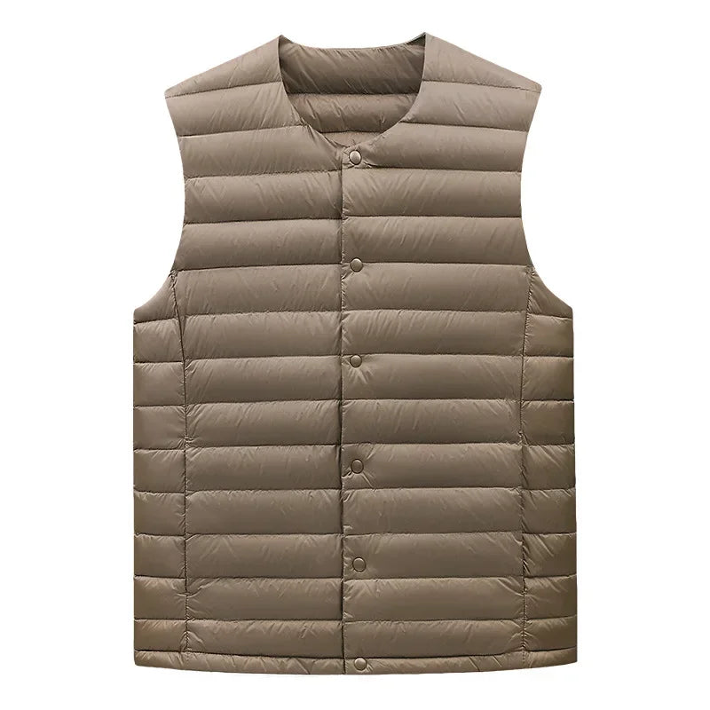Men's Sleeveless Down Liner Vest White Duck Down