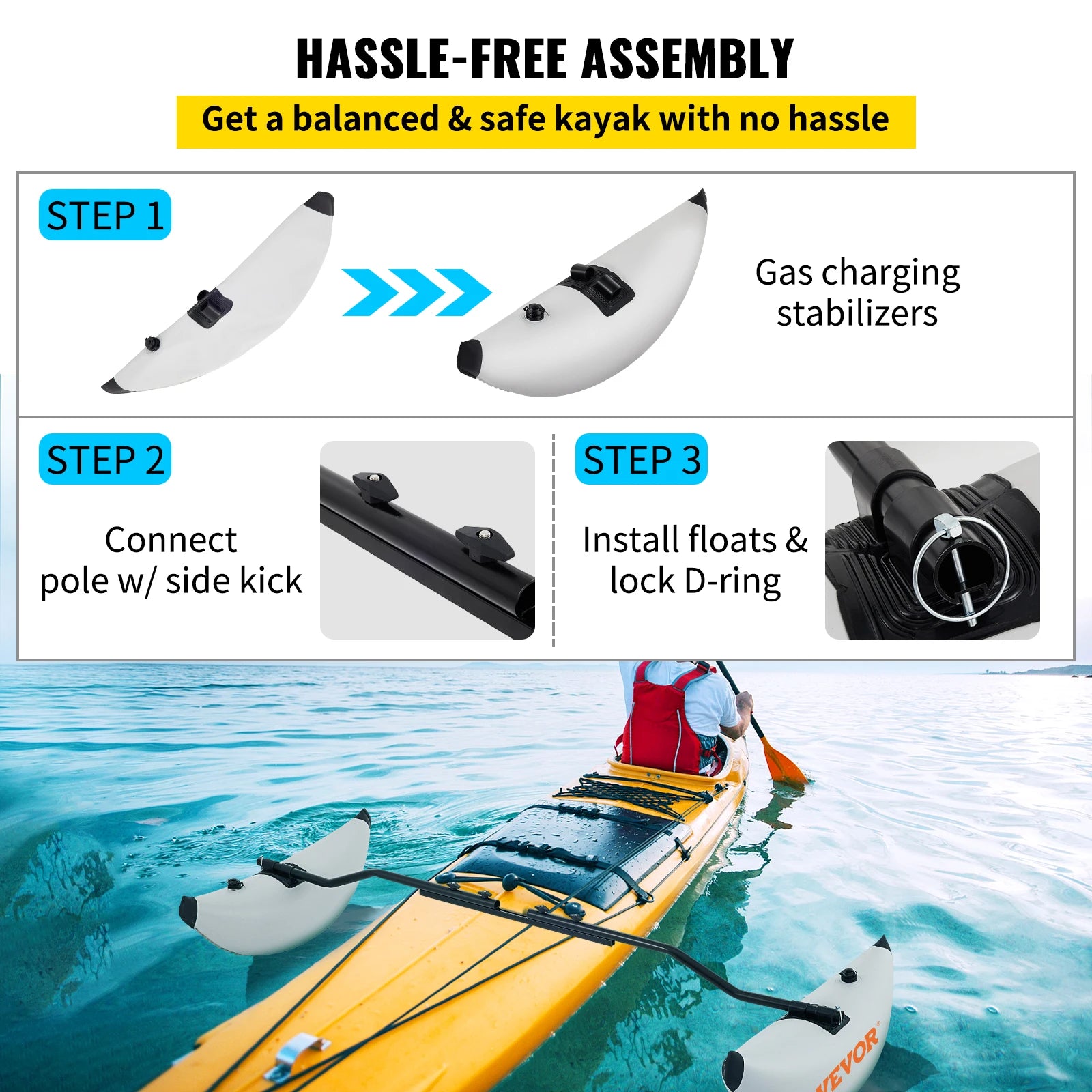 SucceBuy 2PcsKayak Outrigger Stabilizer Inflatable