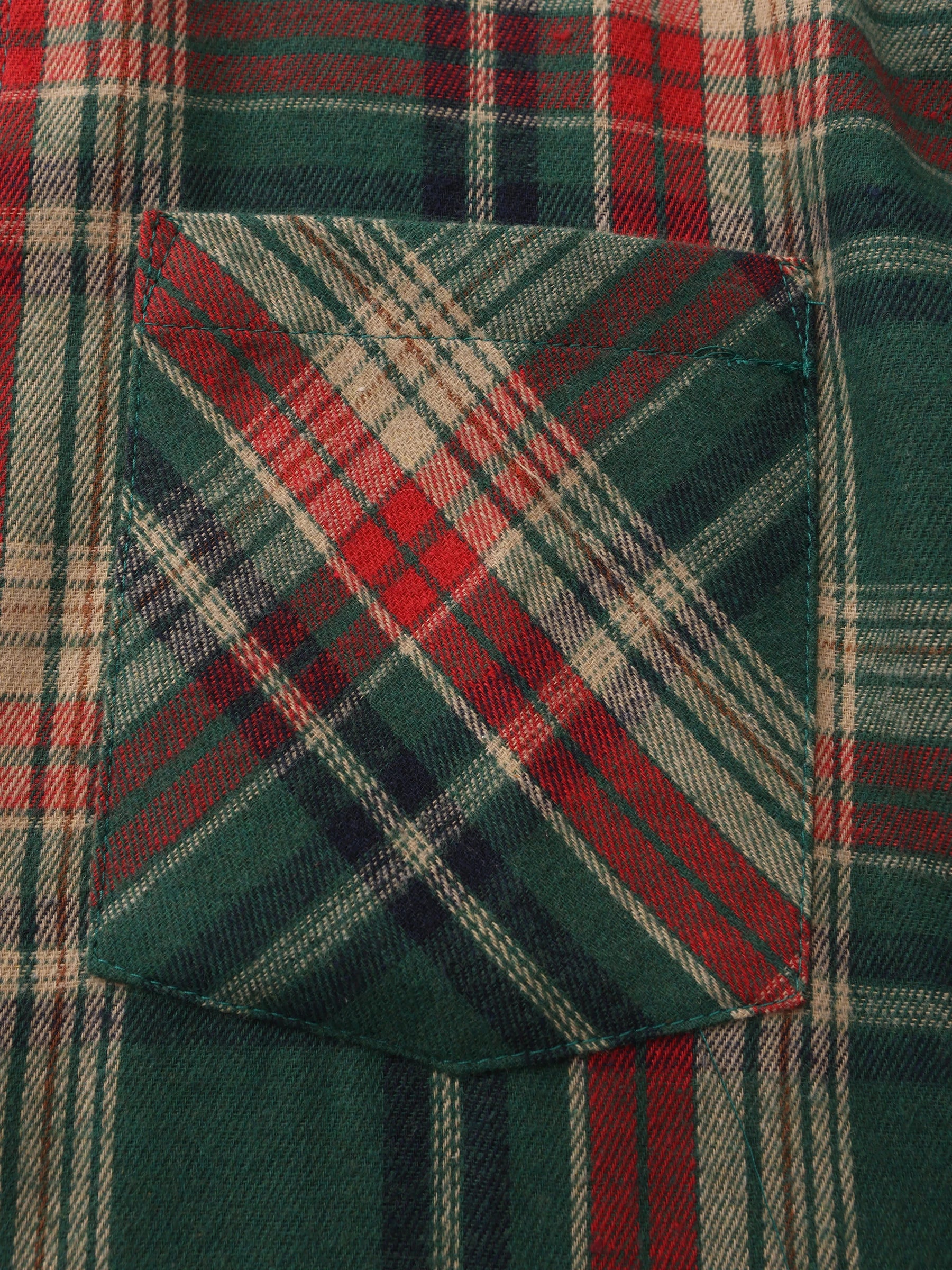 Pure Cotton Men's Plaid Shirt Long Sleeve