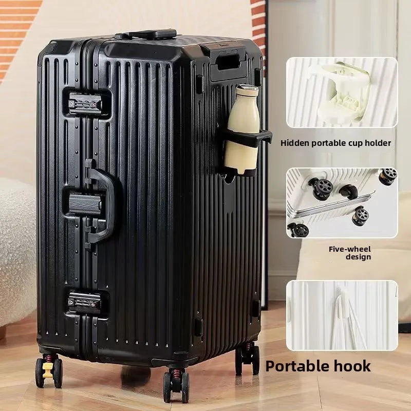 Aluminum Frame Five-Wheel Unisex Luggage