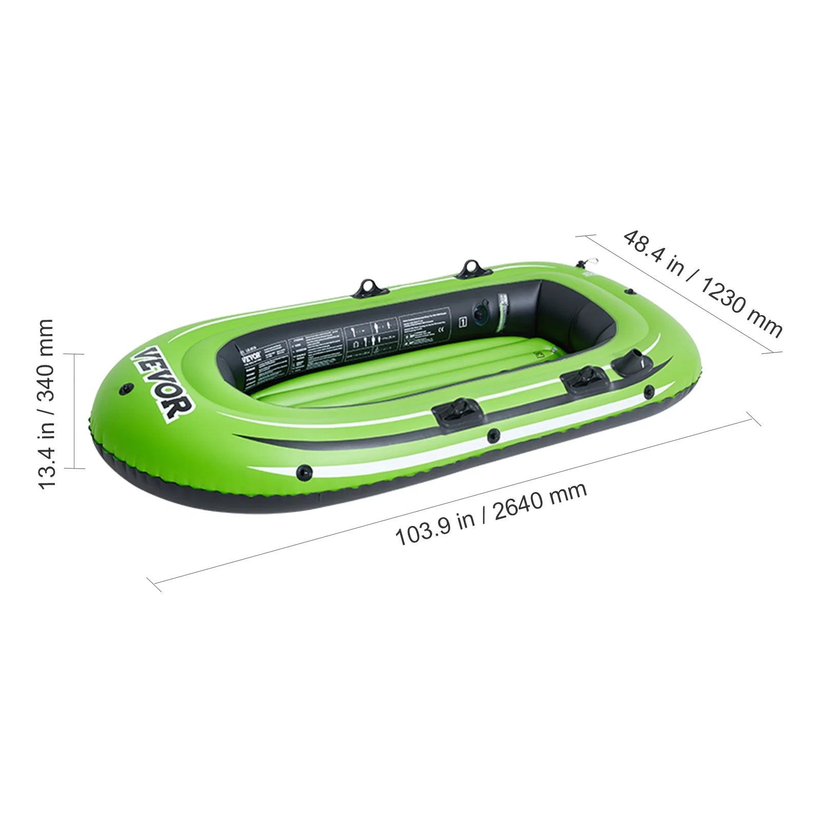 SucceBuy Inflatable Boat 4-Person Aluminum Oars