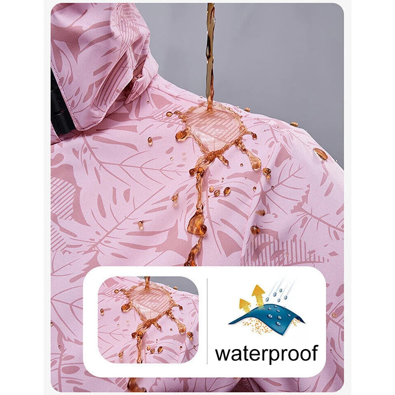 Womens Sportswear Outdoor Jacket Detachable Hood Windproof Waterproof