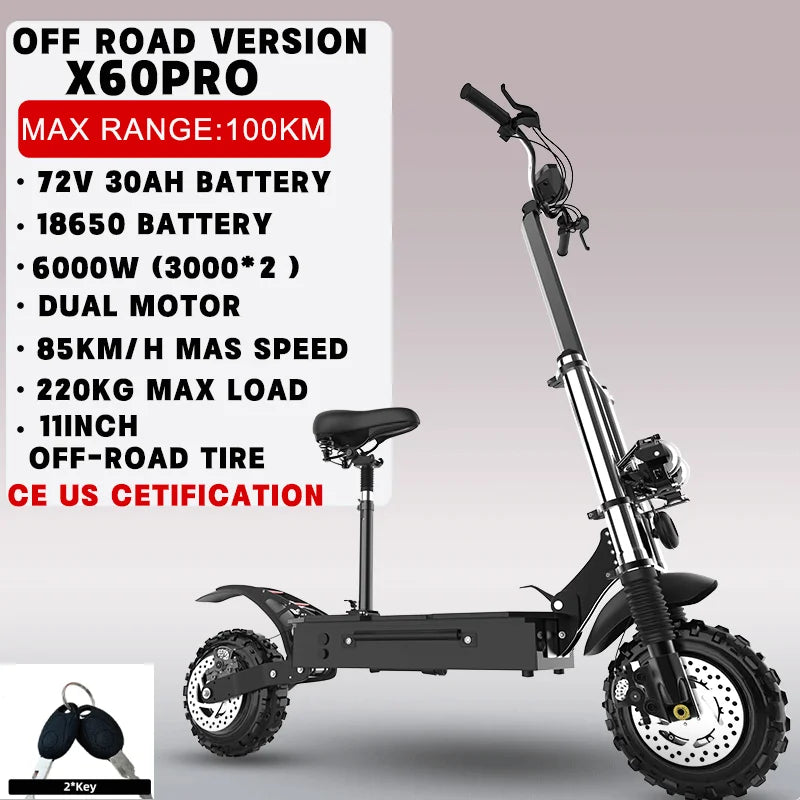 Single Dual Motor Electric Scooter for Adults 85km/h  Foldable E-Scooter