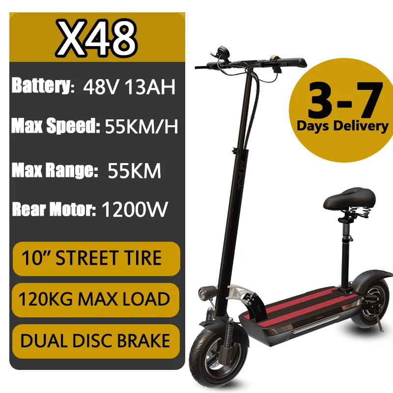 100KM Long Range Electric Scooter 48V-72V Lithium Battery Foldable Scooter
