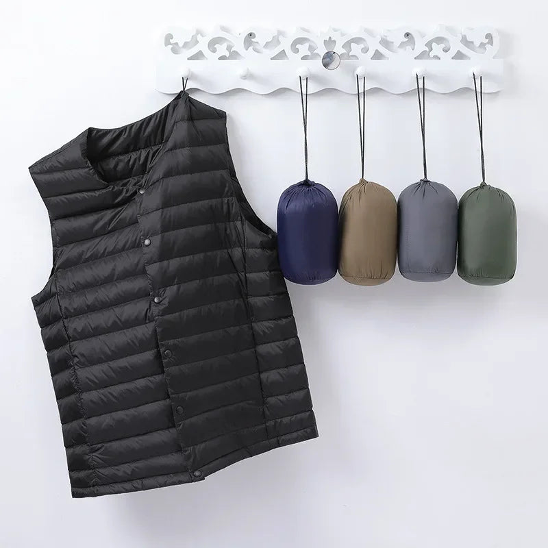 Men's Sleeveless Down Liner Vest White Duck Down