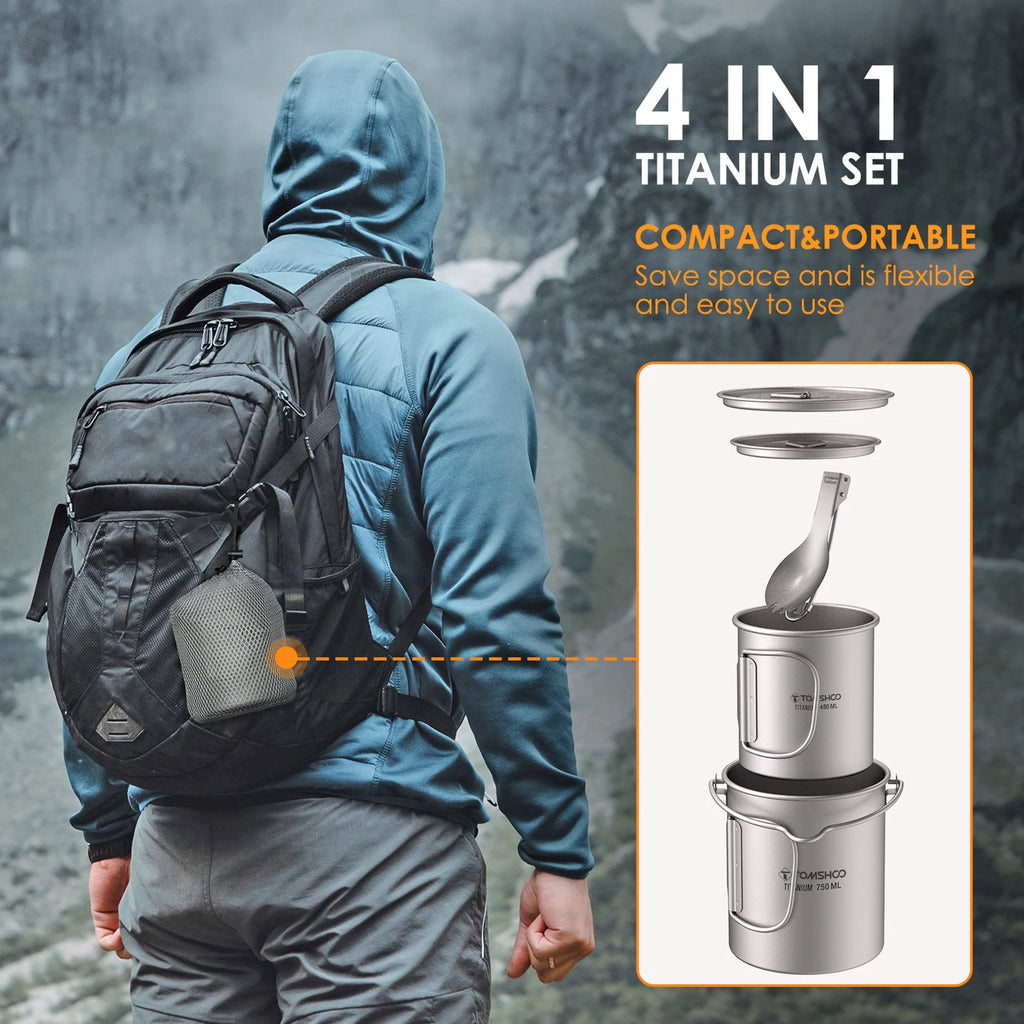 3 PCS Titanium Cookware Set Ultralight