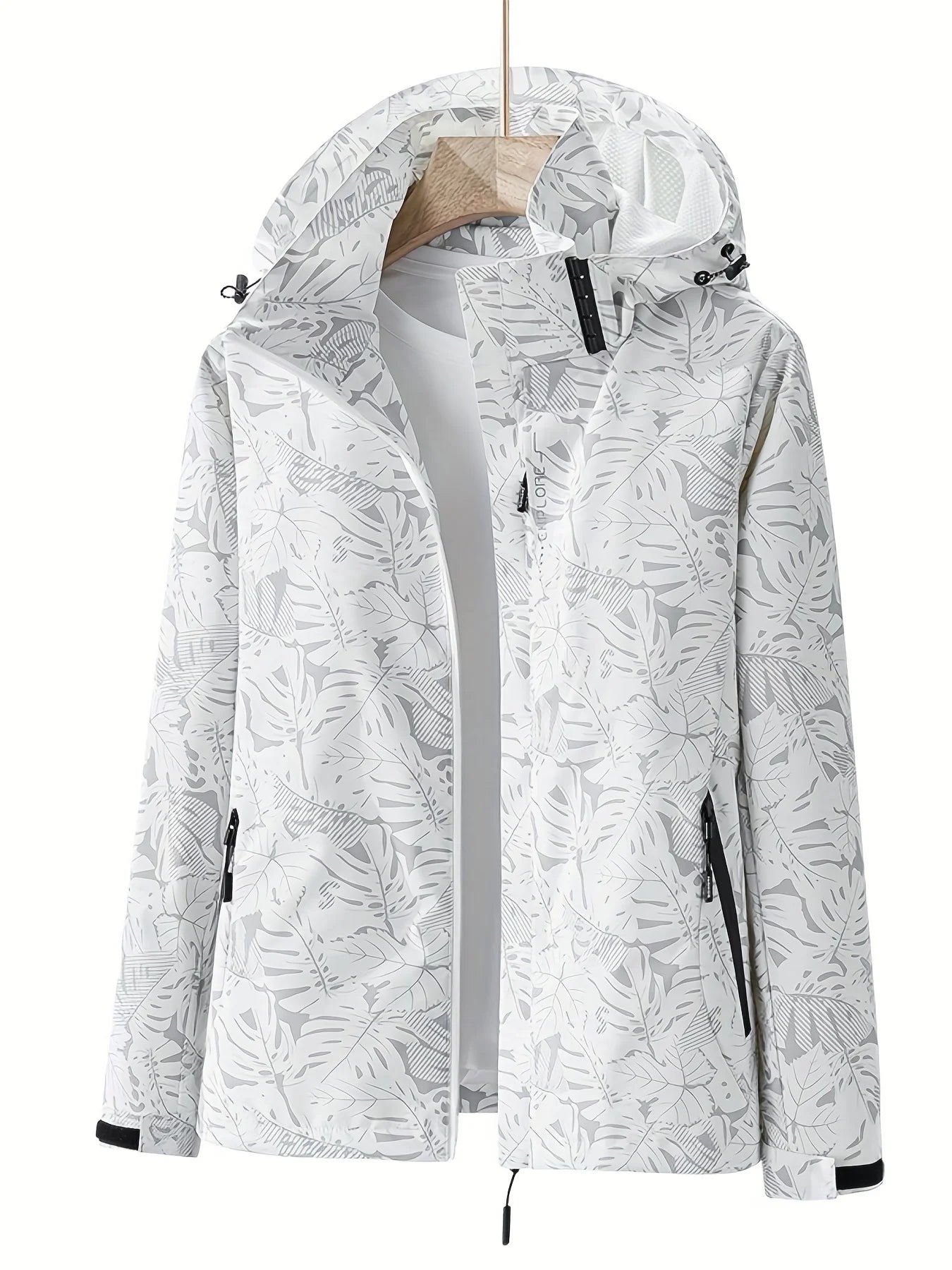 Womens Sportswear Outdoor Jacket Detachable Hood Windproof Waterproof