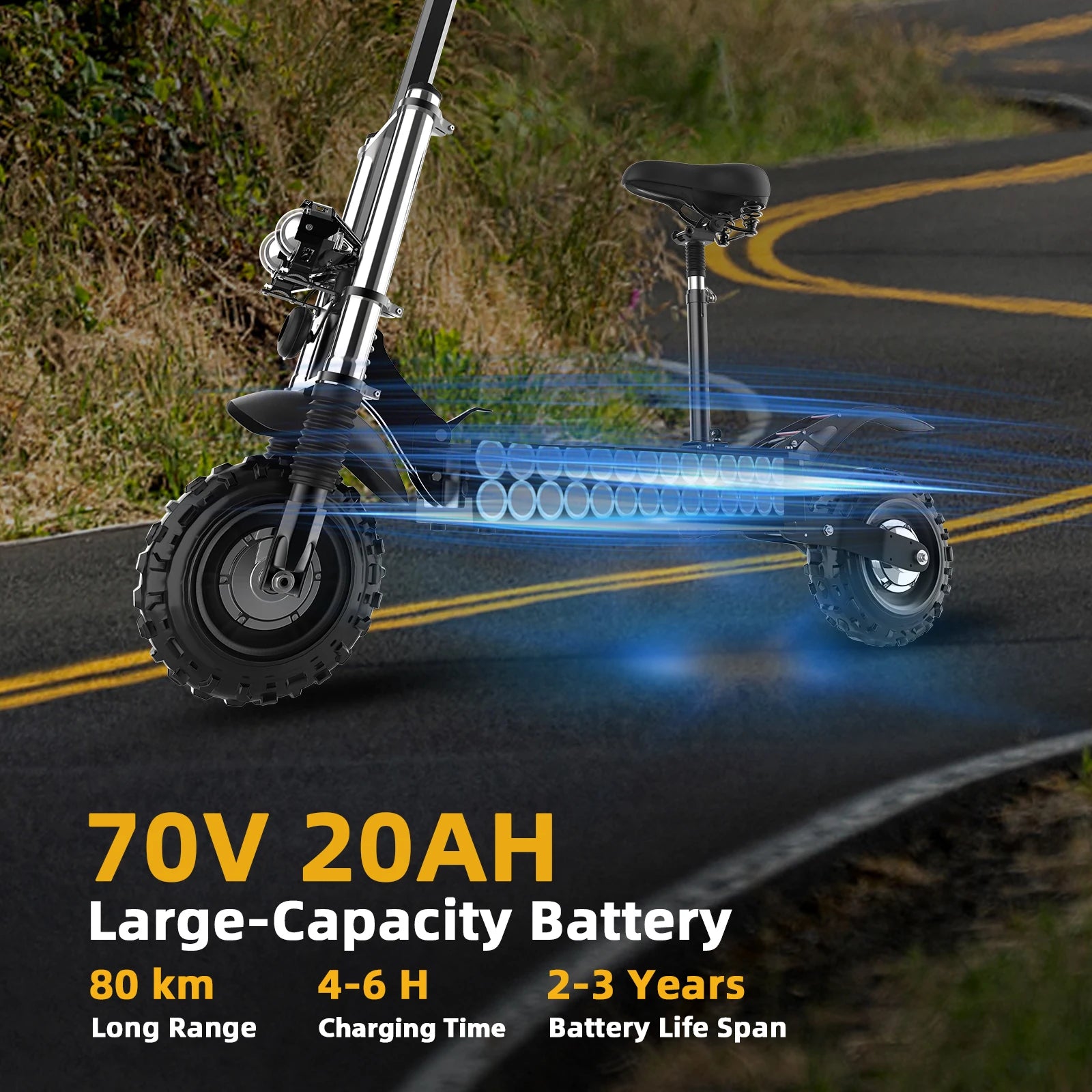 Single Dual Motor Electric Scooter for Adults 85km/h  Foldable E-Scooter