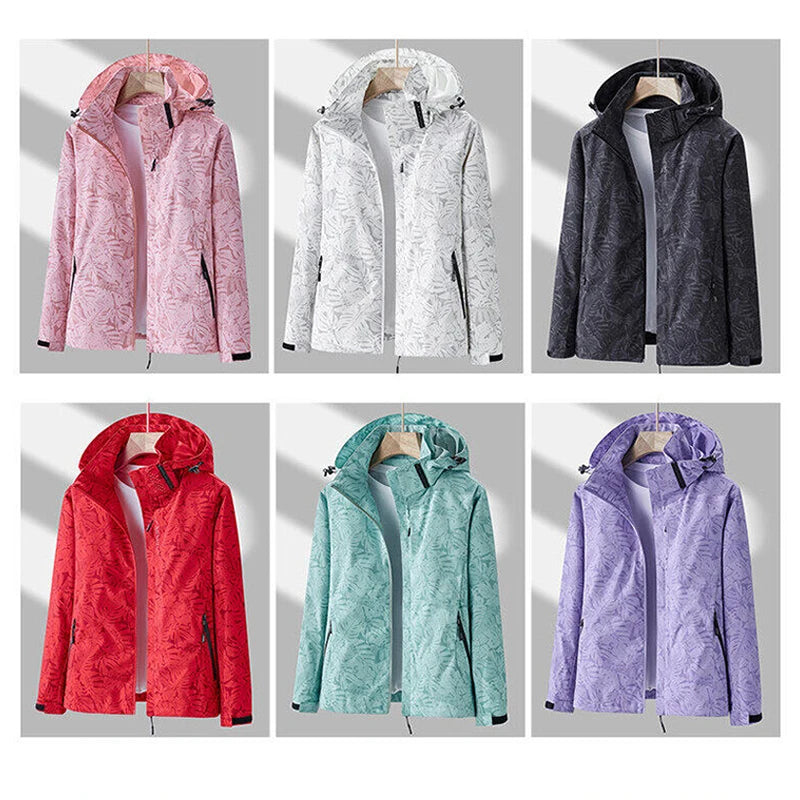 Womens Sportswear Outdoor Jacket Detachable Hood Windproof Waterproof