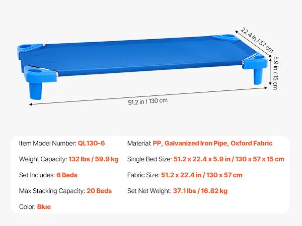 SucceBuy Stackable Kiddie Cot Pack of 4/6