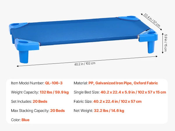 SucceBuy Stackable Kiddie Cot Pack of 4/6
