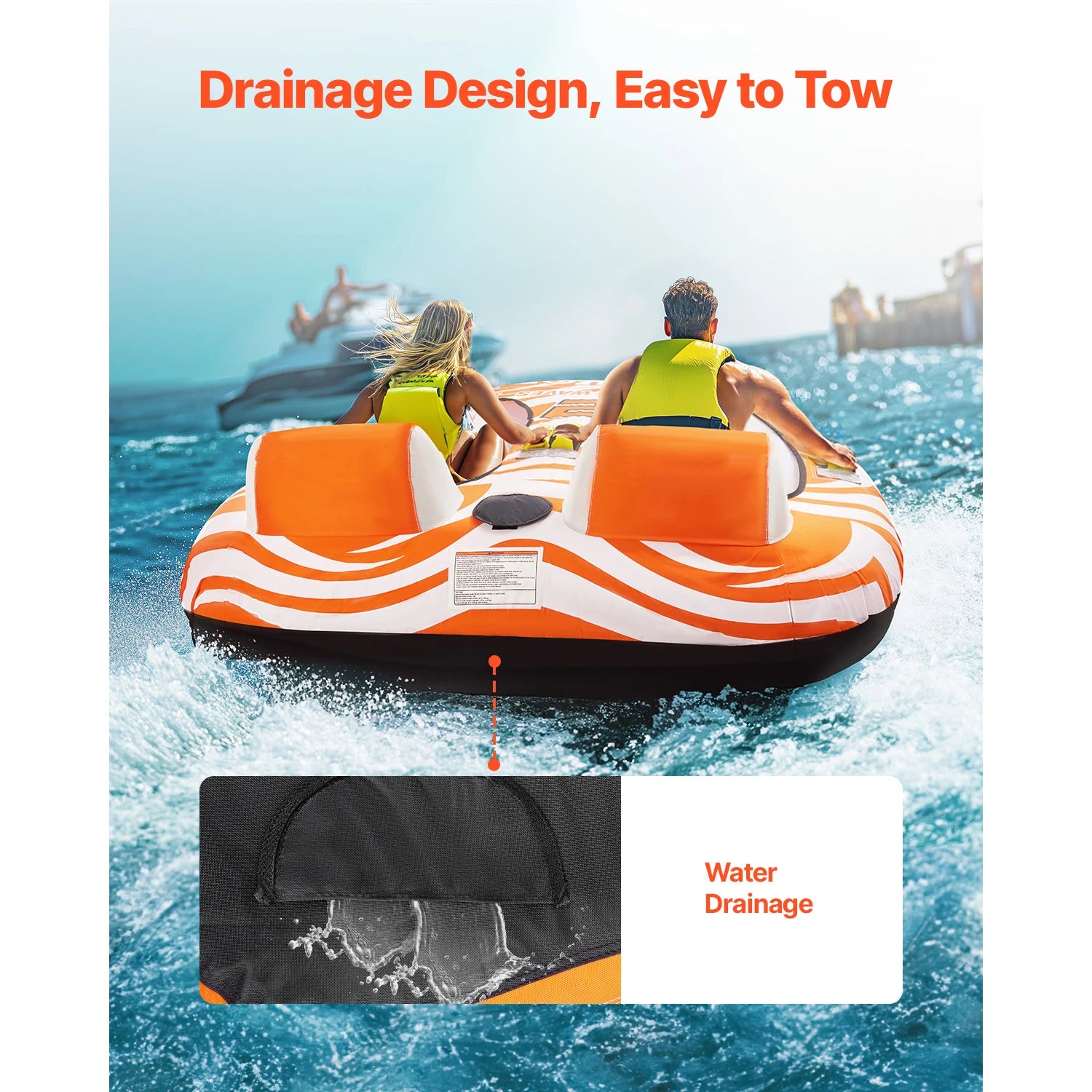 SucceBuy Towable Tubes for Boating 2Person Inflatable Boat