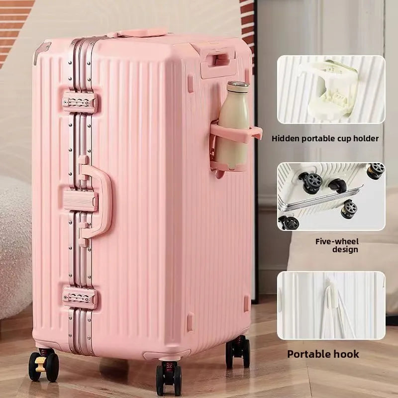 Aluminum Frame Five-Wheel Unisex Luggage
