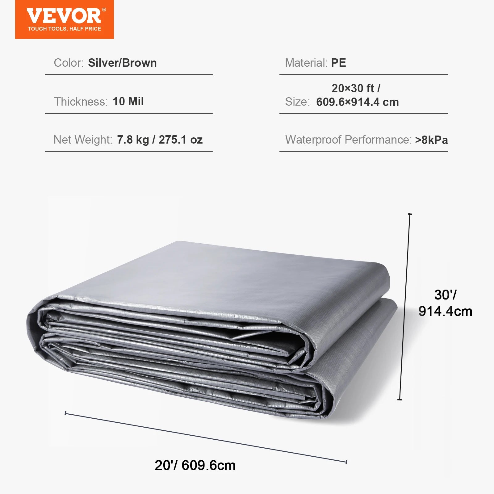 SucceBuy Heavy Duty Tarp 16 Mil Thick  Waterproof