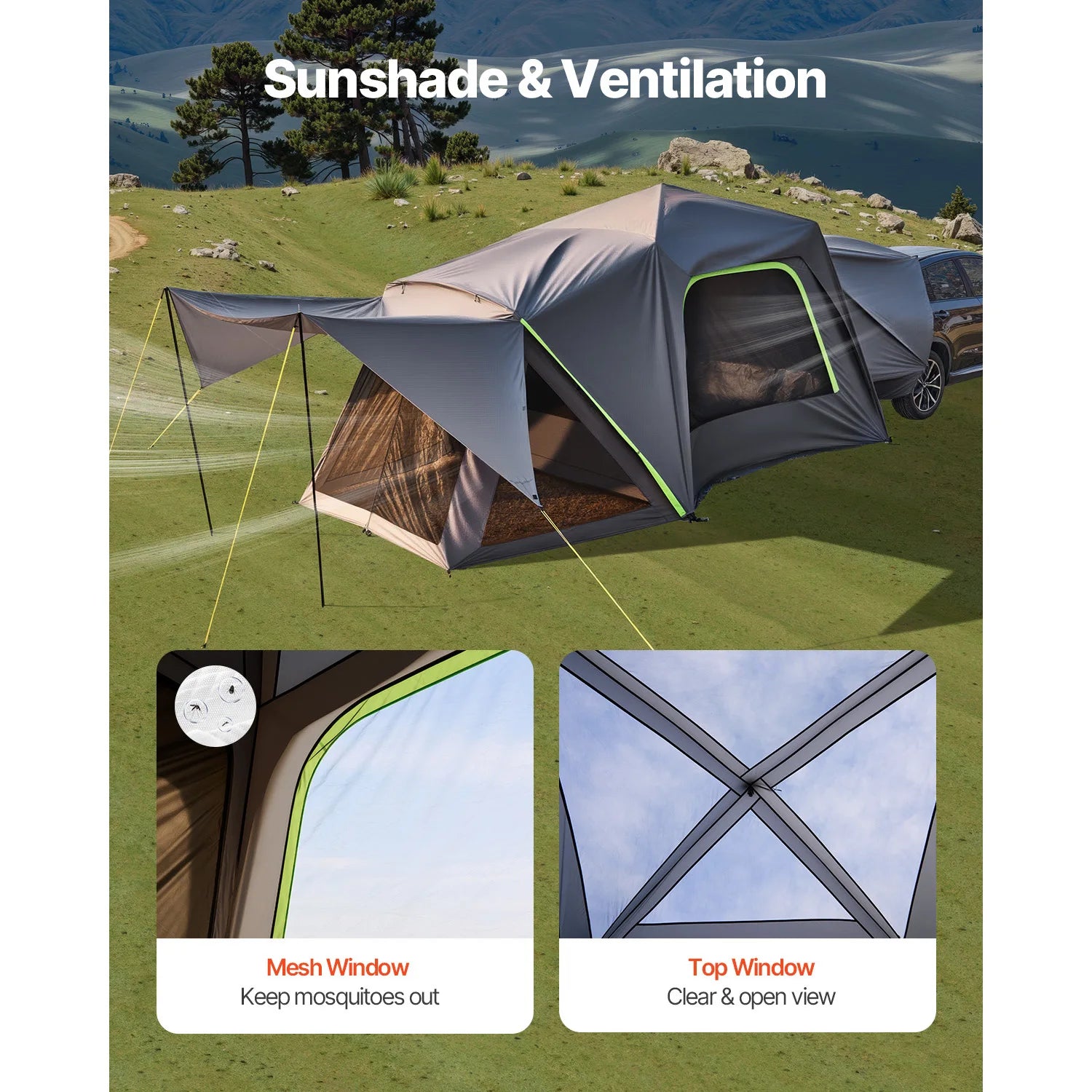 SucceBuy SUV Tent for Camping Waterproof PU2000mm