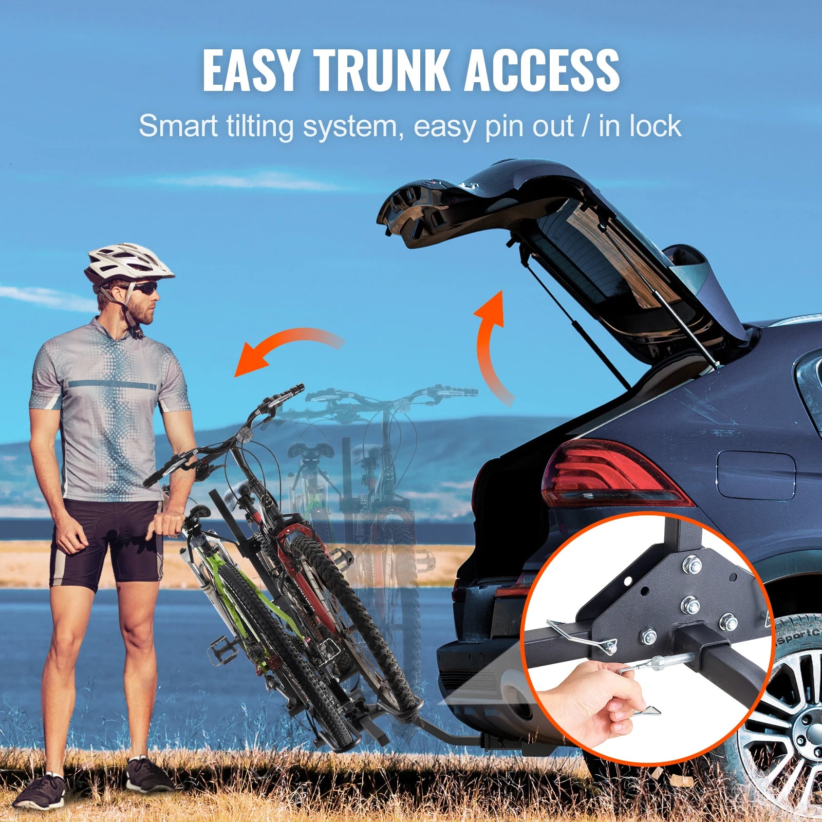 SucceBuy Hitch Mount Bike Rack 2-Bike Platform Style 80 LBS Max