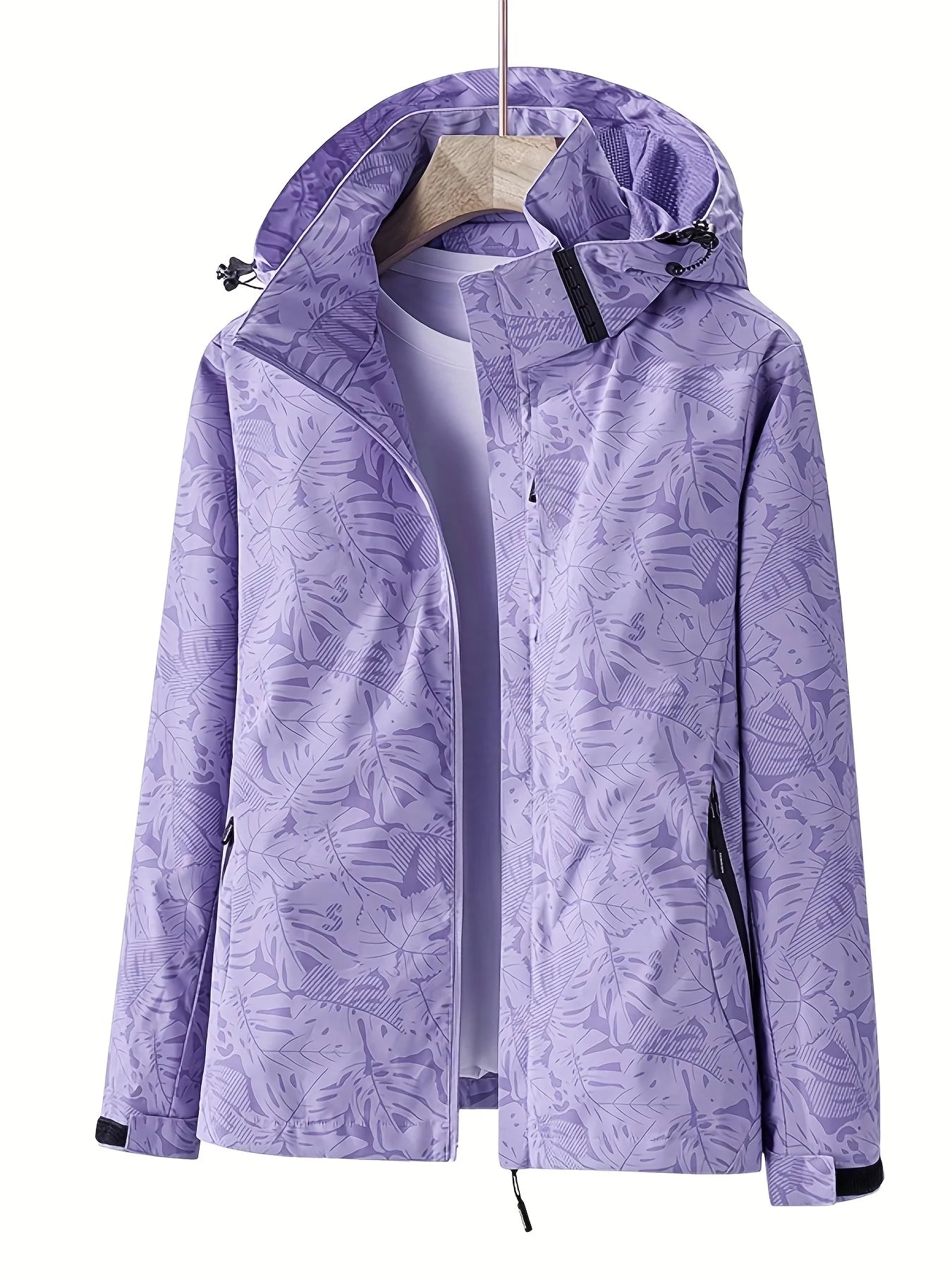 Womens Sportswear Outdoor Jacket Detachable Hood Windproof Waterproof