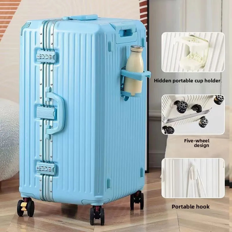 Aluminum Frame Five-Wheel Unisex Luggage